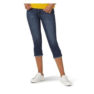 NWT Lee Riders Women's Belted Cuffed Capri Jean